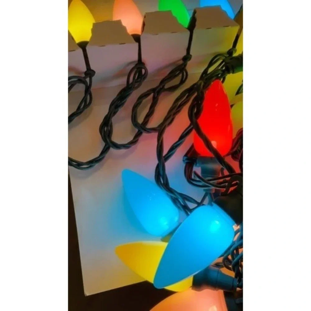 Home Accents 25 PASTEL STEADY LIT C9 LED Christmas Lights RARE! BEACH, EASTER!